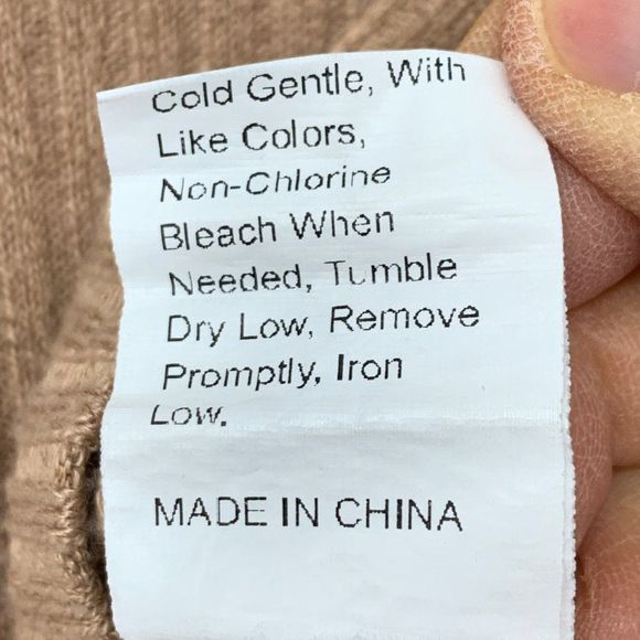 Shein Solid Rib Knit Crop Top Long Sleeve Tee Sz Small Tan Pouf sleeve 2719 - Picture 7 of 7